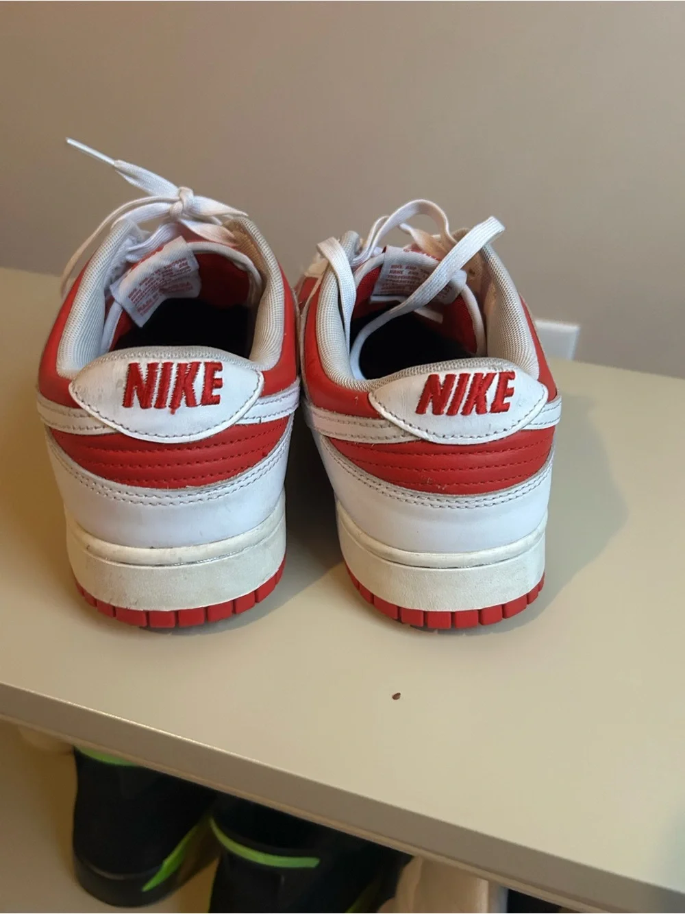 Red and White Nike dunks